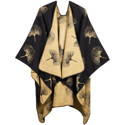 Ginkgo Leaf Travel Shawl | Soft Acrylic | 51" x 59"