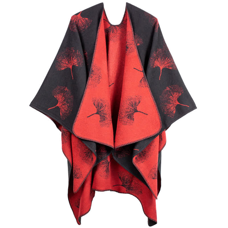 Ginkgo Leaf Travel Shawl | Soft Acrylic | 51" x 59"