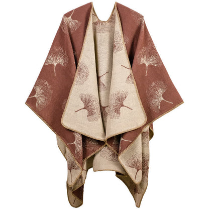 Ginkgo Leaf Travel Shawl | Soft Acrylic | 51" x 59"