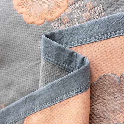 Ginkgo Leaf Quilt | 100% Organic Cotton | Reversible, Three Layers