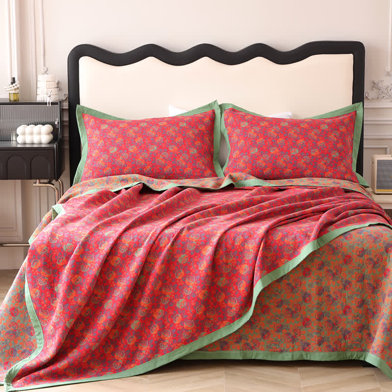 Floral Quilt Set | 100% Organic Cotton | Full/Queen/King Sizes