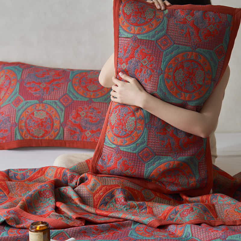 Cotton Gauze Quilt Set | Eco-Friendly Dual Layer | Full/Queen/King Sizes
