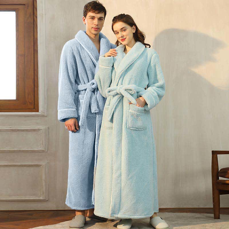 Fleece Bathrobe | Thick & Skin-Friendly | Long Length with Pockets