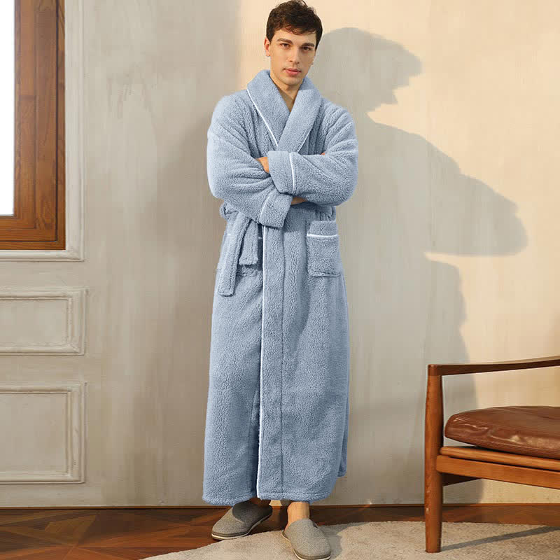 Fleece Bathrobe | Thick & Skin-Friendly | Long Length with Pockets