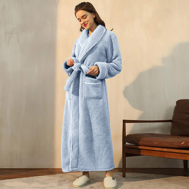 Fleece Bathrobe | Thick & Skin-Friendly | Long Length with Pockets