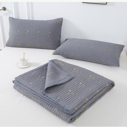 Moon & Star Quilt Set | Premium Polyester | Queen Size, 2 Pillowcases