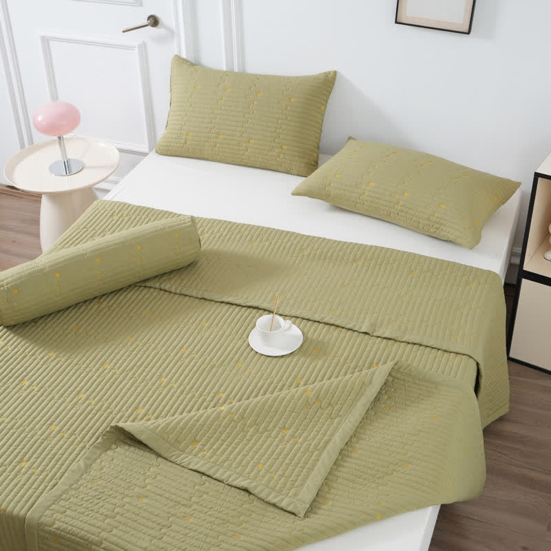 Moon & Star Quilt Set | Premium Polyester | Queen Size, 2 Pillowcases