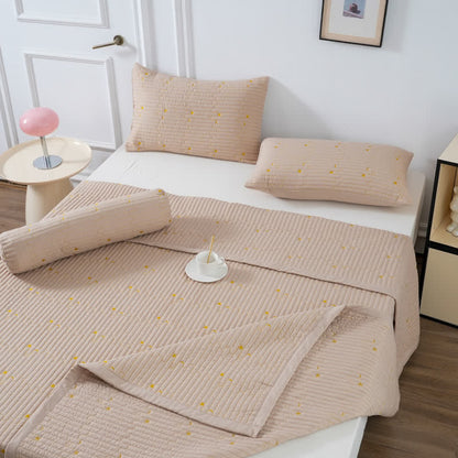 Moon & Star Quilt Set | Premium Polyester | Queen Size, 2 Pillowcases