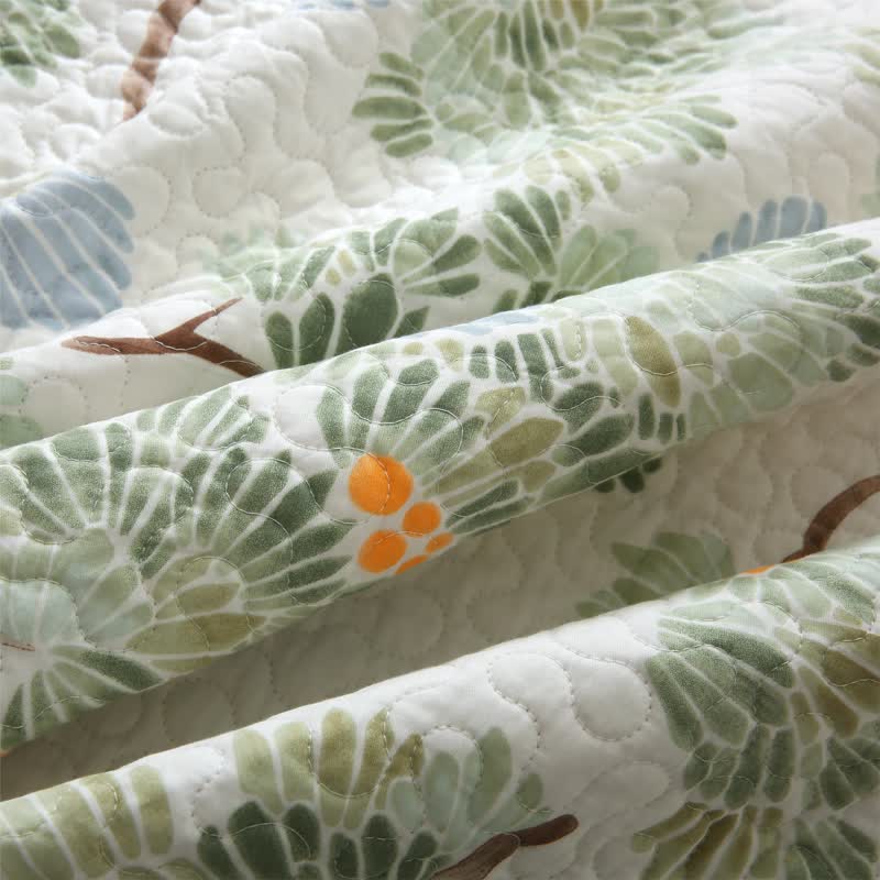 Pure Cotton Rustic Tree Quilted Bedding | 100% Organic Cotton | Full/Queen/King Options