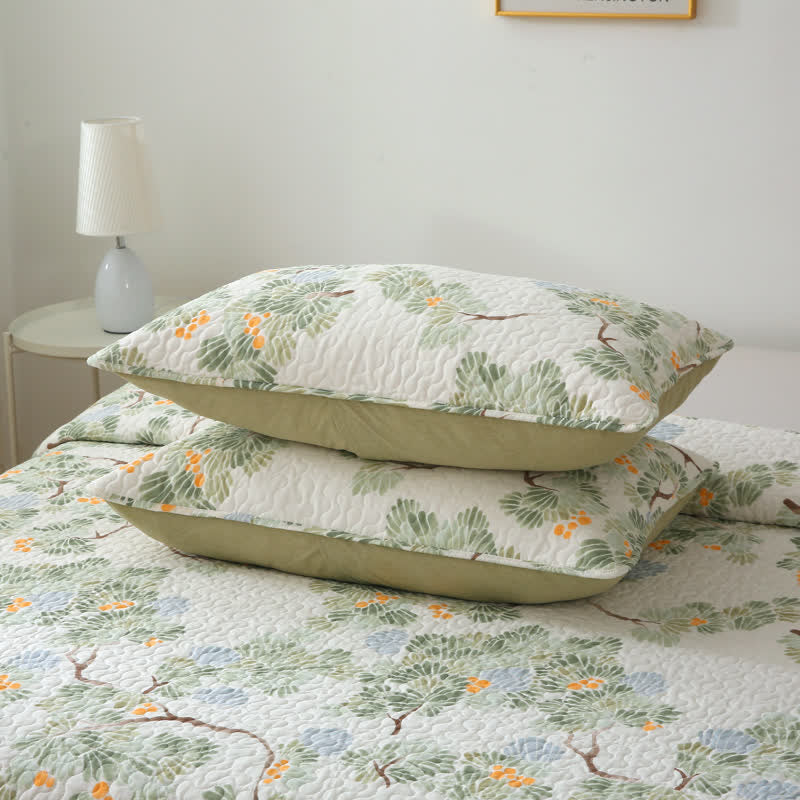 Pure Cotton Rustic Tree Quilted Bedding | 100% Organic Cotton | Full/Queen/King Options
