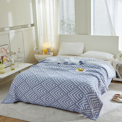 Pure Cotton Reversible Quilt | Geometric Pattern | Full/Queen Size