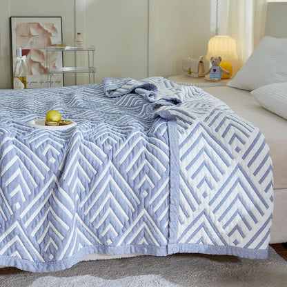 Pure Cotton Reversible Quilt | Geometric Pattern | Full/Queen Size