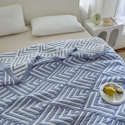 Pure Cotton Reversible Quilt | Geometric Pattern | Full/Queen Size