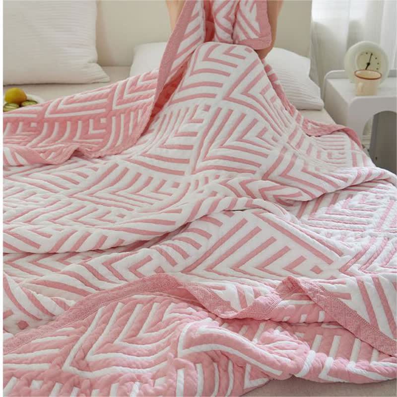 Pure Cotton Reversible Quilt | Geometric Pattern | Full/Queen Size