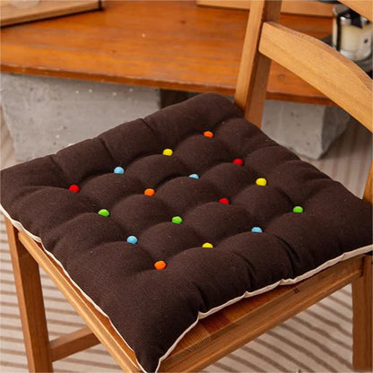 Square Decorative Floor Cushion | Soft Polyester with Colorful Dots | 16" x 16"