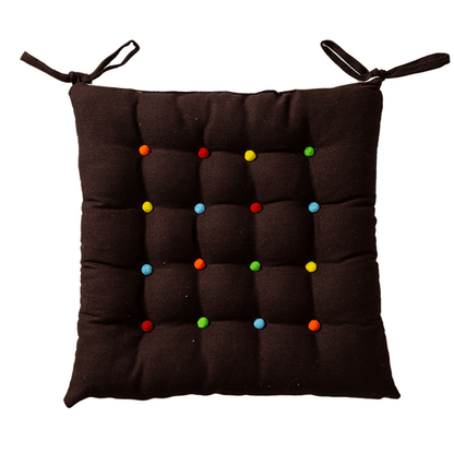 Square Decorative Floor Cushion | Soft Polyester with Colorful Dots | 16" x 16"