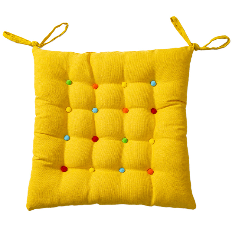 Square Decorative Floor Cushion | Soft Polyester with Colorful Dots | 16" x 16"