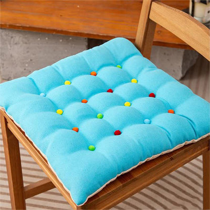 Square Decorative Floor Cushion | Soft Polyester with Colorful Dots | 16" x 16"