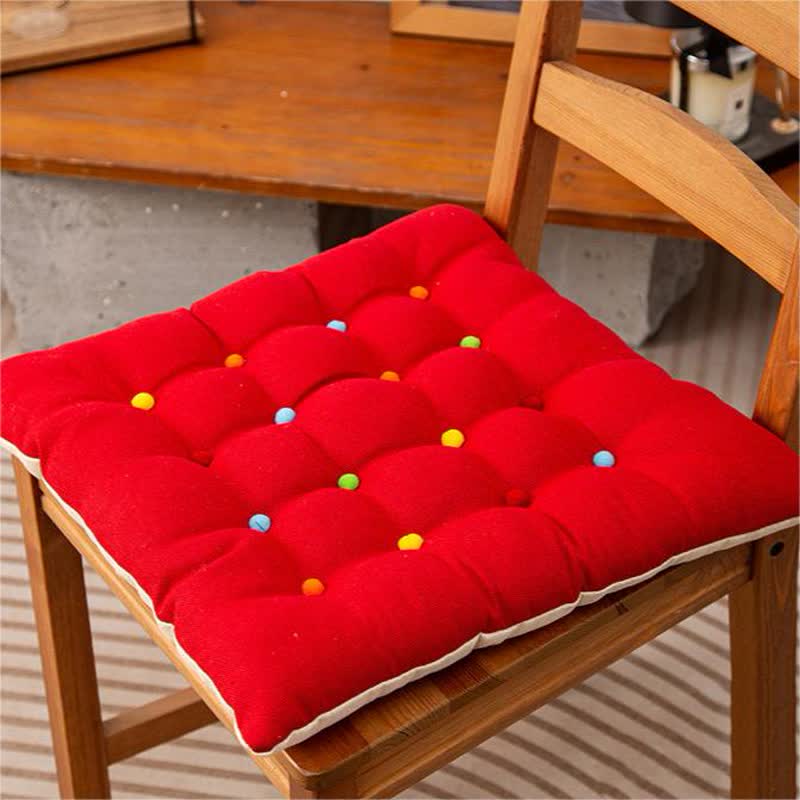 Square Decorative Floor Cushion | Soft Polyester with Colorful Dots | 16" x 16"