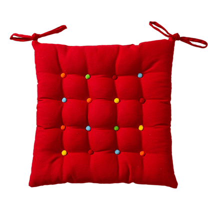 Square Decorative Floor Cushion | Soft Polyester with Colorful Dots | 16" x 16"
