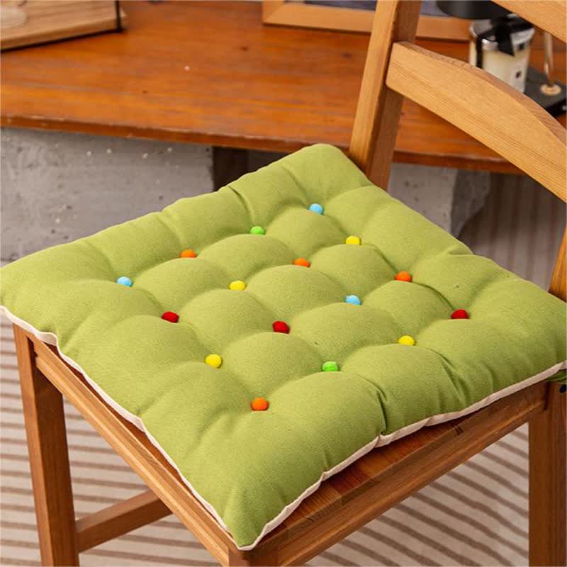 Square Decorative Floor Cushion | Soft Polyester with Colorful Dots | 16" x 16"