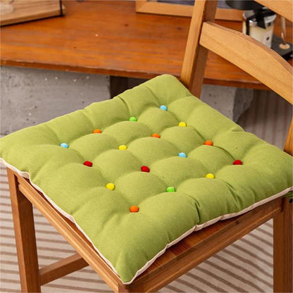 Square Decorative Floor Cushion | Soft Polyester with Colorful Dots | 16" x 16"