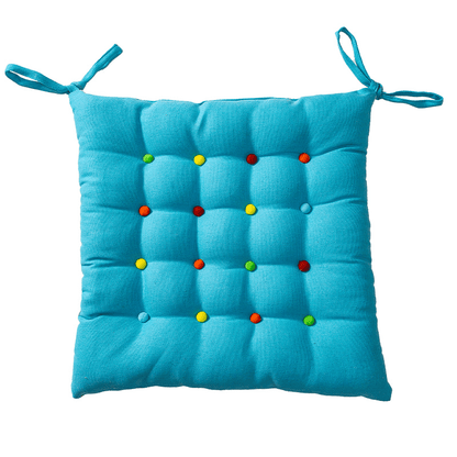 Square Decorative Floor Cushion | Soft Polyester with Colorful Dots | 16" x 16"