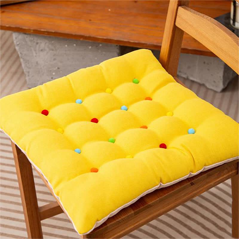 Square Decorative Floor Cushion | Soft Polyester with Colorful Dots | 16" x 16"