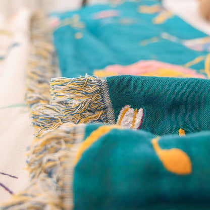 Cotton Gauze Quilt | Eco-Friendly Bird Prints | Full/Queen Size