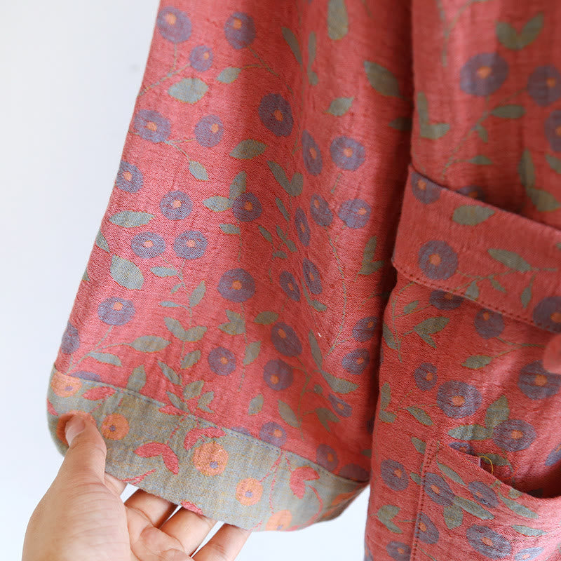 Cotton Floral Bathrobe | Luxurious Comfort | One Size