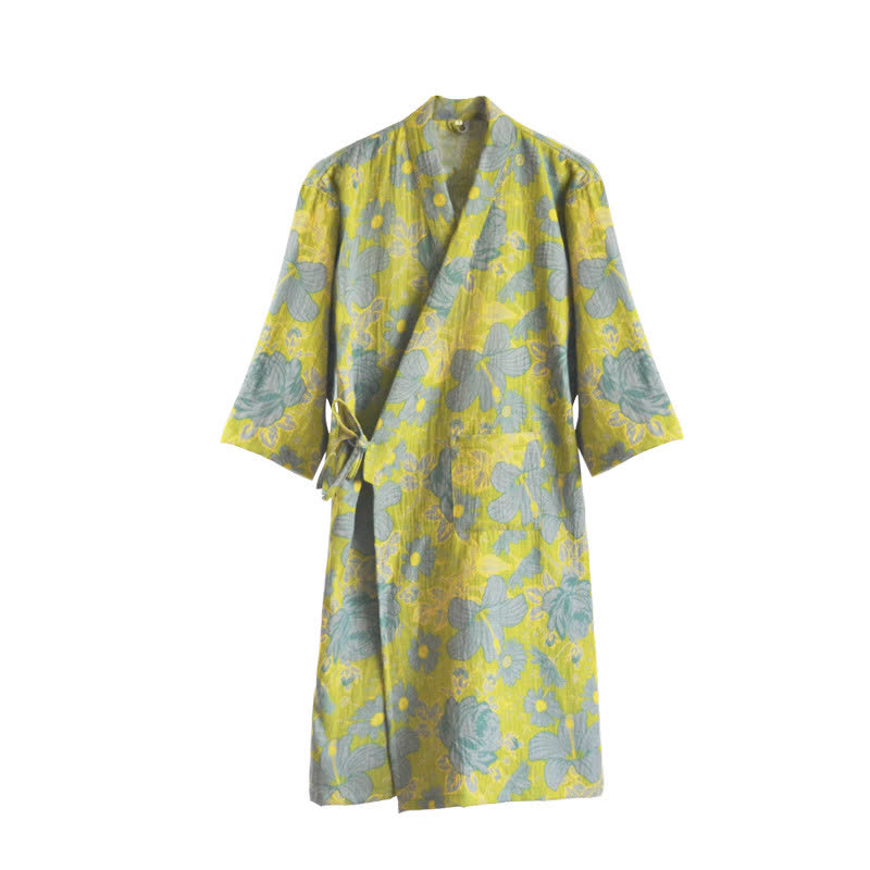 Cotton Bathrobe | Floral Design | Lightweight & Breathable