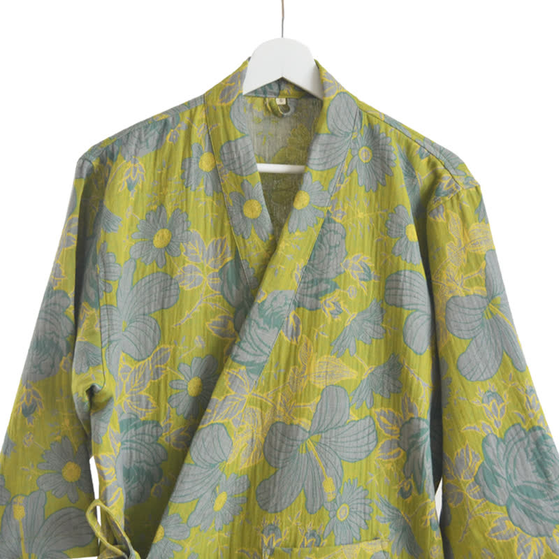 Cotton Bathrobe | Floral Design | Lightweight & Breathable