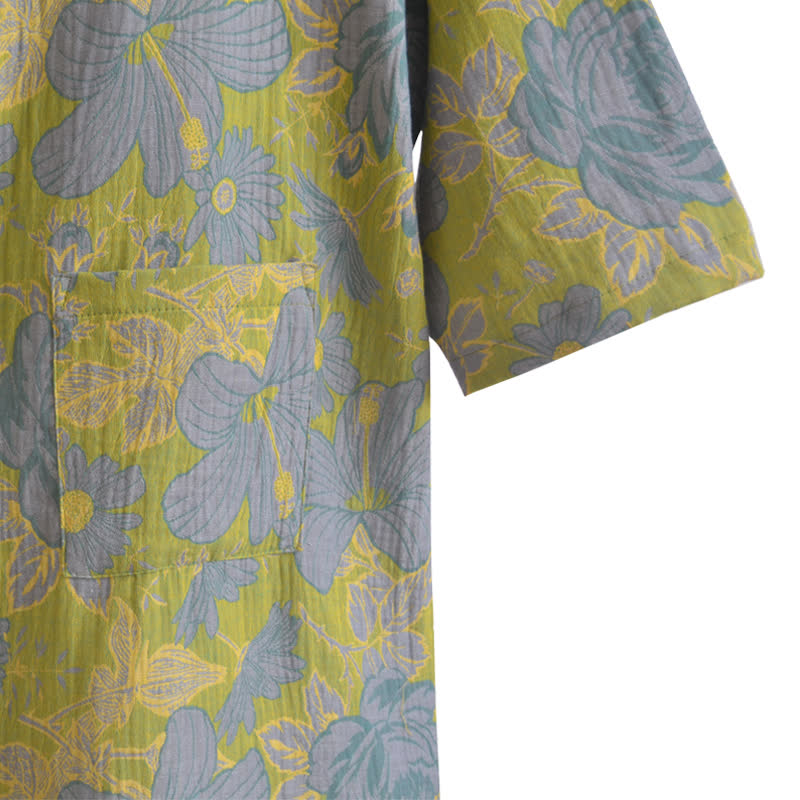 Cotton Bathrobe | Floral Design | Lightweight & Breathable
