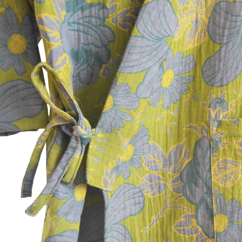 Cotton Bathrobe | Floral Design | Lightweight & Breathable
