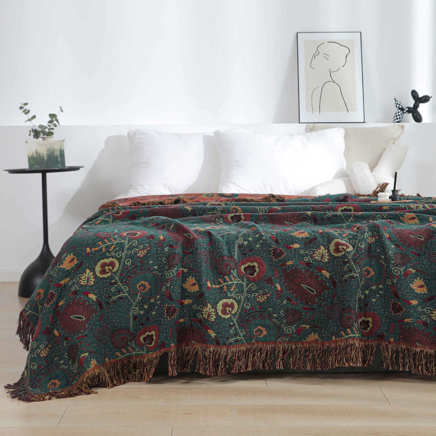 Bohemian Floral Quilt | 100% Cotton Gauze | Available in Full, Queen, King Sizes
