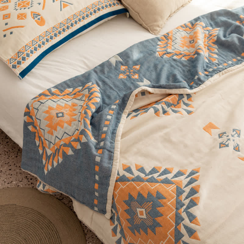 Bohemian Geometric Quilt | 100% Cotton | Full & Queen Sizes