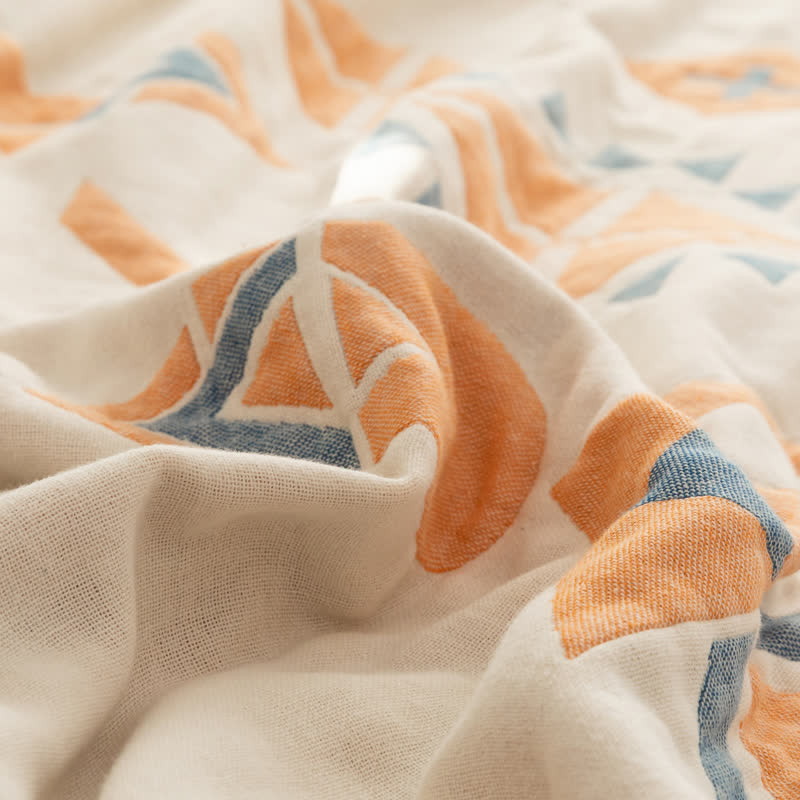 Cotton Gauze Quilt | Geometric Pattern | Full/Queen Size