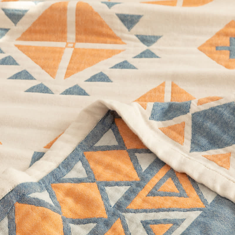 Cotton Gauze Quilt | Geometric Pattern | Full/Queen Size