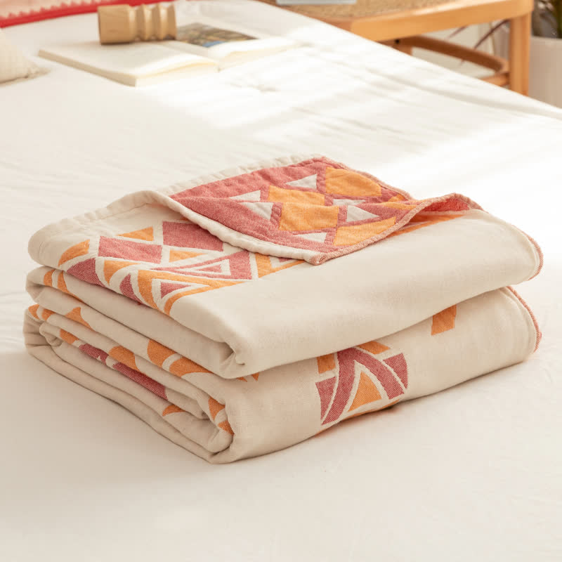 Cotton Gauze Quilt | Geometric Pattern | Full/Queen Size