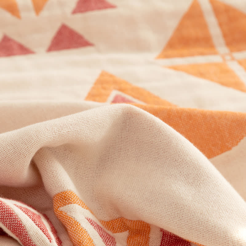 Cotton Gauze Quilt | Geometric Pattern | Full/Queen Size