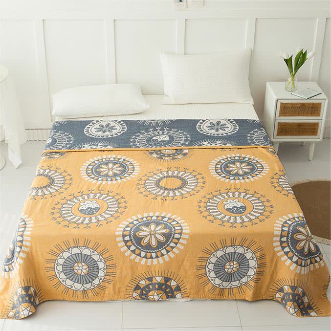Floral Cotton Quilt | Five-Layer Gauze | Full/Queen Size