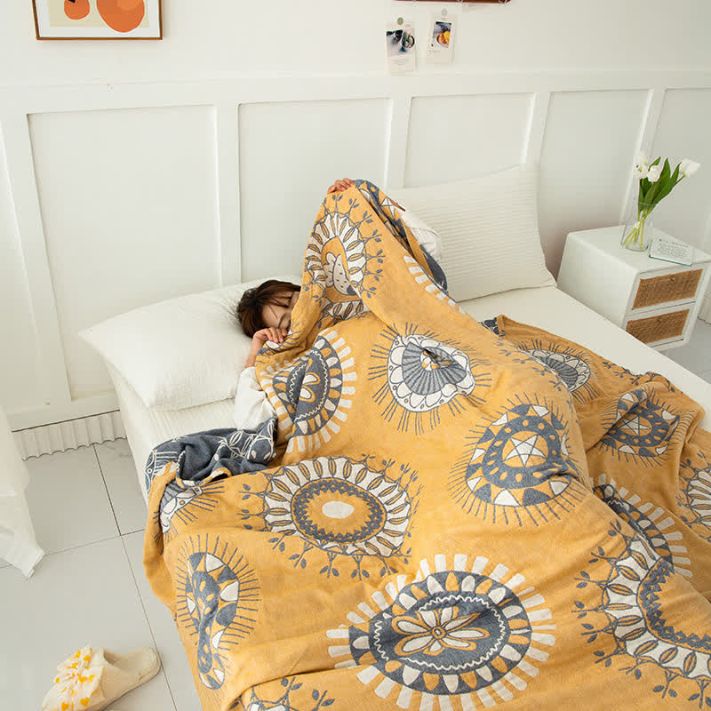 Floral Cotton Quilt | Five-Layer Gauze | Full/Queen Size