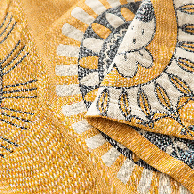 Floral Cotton Quilt | Five-Layer Gauze | Full/Queen Size