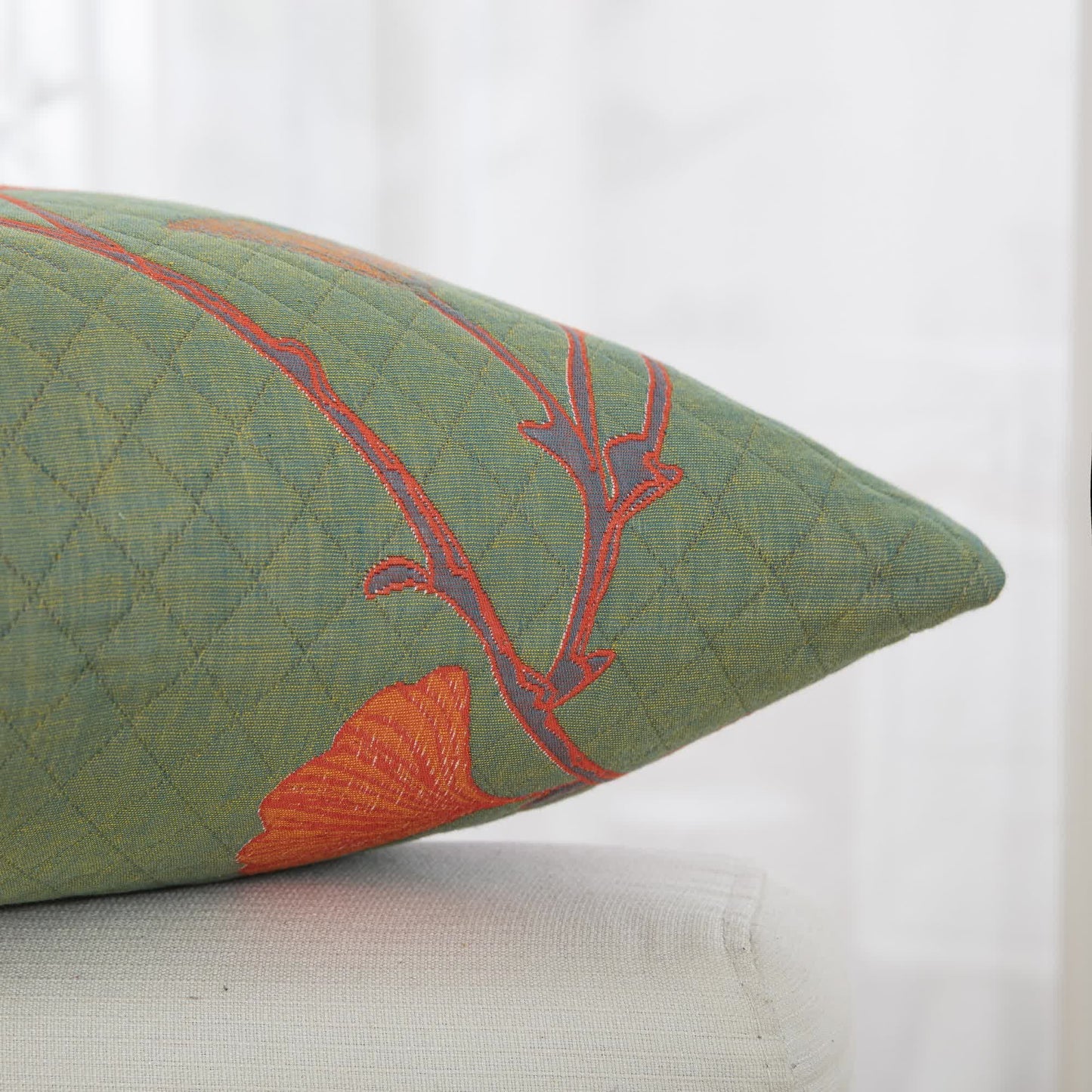 Cotton Gauze Pillowcases | Jacquard Ginkgo Leaf Design | Set of 2