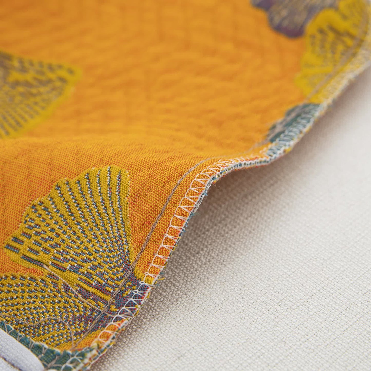 Cotton Gauze Pillowcases | Jacquard Ginkgo Leaf Design | Set of 2