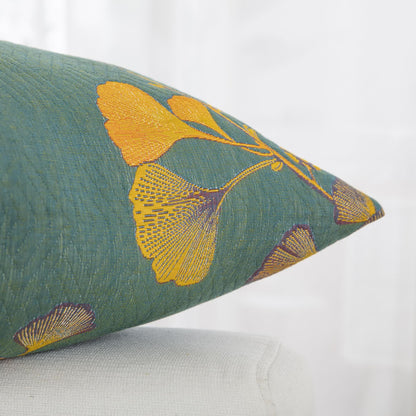 Cotton Gauze Pillowcases | Jacquard Ginkgo Leaf Design | Set of 2