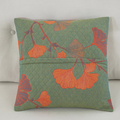 Cotton Gauze Pillowcases | Jacquard Ginkgo Leaf Design | Set of 2