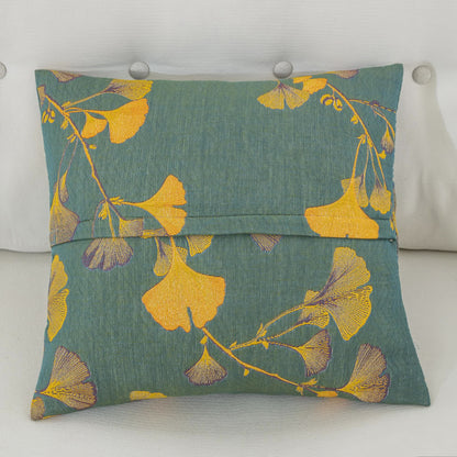 Cotton Gauze Pillowcases | Jacquard Ginkgo Leaf Design | Set of 2