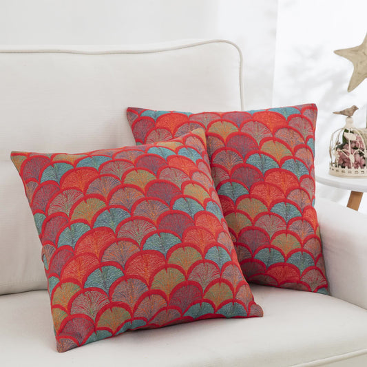 Jacquard Fish Scale Pillowcases | 100% Cotton Gauze | Set of 2