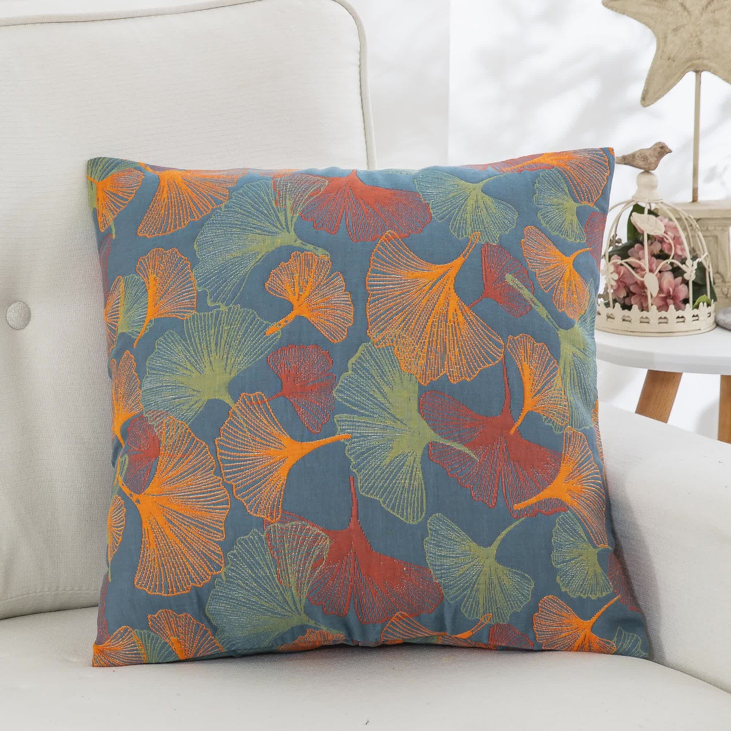 Ginkgo Leaf Cotton Gauze Pillowcases | Premium Pure Cotton | Set of 2